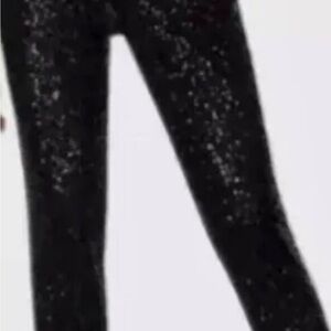 Ramy Brook Arlin Sequin Jogger Pants Black Size L High Rise Glam Party Evening